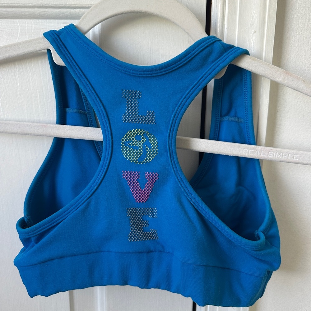 Blue Zumba sports bra-size small